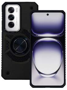 FUNDA CON ANILLO USO RUDO O CON CLIP PARA OPPO RENO 12 5G - Negro - Ver 1