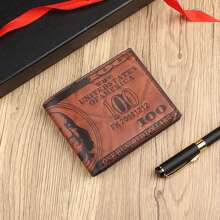 EIGIIS 1 件男士 100 美元钞票皮革双折卡包钱包手提包钱包，耐磨 PU 皮革，休闲商务风格，送给朋友、男朋友、丈夫和父亲的最佳礼物，大容量多卡槽，商务休闲风格，生日礼物，毕业礼物，父亲节礼物 - 彩色 - 查看 14