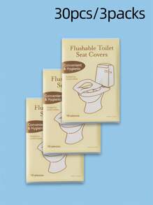 10/30/50/80pcs Disposable Travel Toilet Seat - Portable Toilet Seat For Travel And Hotel, Large Size Waterproof Universal Seat Paper, Portable, Dissolvable