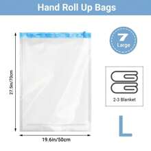 7 Packs Travel Compression Bags, Vacuum Bags For Travel, Space Saving Bags For Suitcases, Travel Essentials No Vacuum Needed, Travel Accessories For Packing Organizer