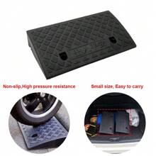 1pc Universal Heavy Duty Rubber Kerb Ramps, Multi-Purpose Driveway Ramp Wheelchair Ramps, Car Bike Threshold Vehicle Slope Ramp, 50*27*9cm - Black - View 5