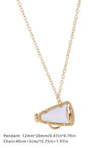 1pc Sports Series Women's Cheerleader Shell Necklace, Copper Plated, Suitable For Casual And Sports Occasions - Gold - View 4