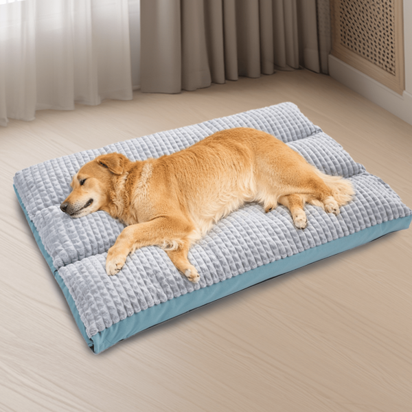 Cama grande para cachorro xadrez de veludo removível, tapete para cachorro e gato, adequada para cães grandes, médios e pequenos, almofada para interior, casa, exterior, carro, roupa de cama com certificação Oeko-Tex e Sedex, origem de fábrica, primavera/verão