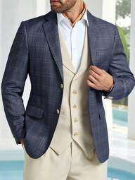 Furuyal 1 Parça Erkek Blazers Çizgili Tek Göğüslü Uzun Kollu Slim Fit Takım Elbise Ceket Parti Düğün İş Balosu İş İçin Koyu Gri Beden XS-3XL