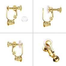 KMEOSCH 4/8 Pieces Clip-On Earrings Converter Components With Post For Non-Pierced Ears With Comfort Earring Pads DIY Earring Findings