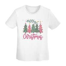 Women's Merry Christmas T Shirt ,Crew Neck Short Sleeve T-Shirts