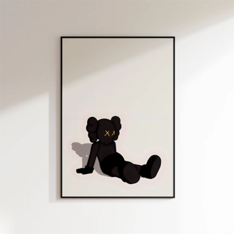 1PC KAWS Inspired Minimalist Art Poster – Kaws Poster Contemporary Wall Art | Cool Pop Art Print For Bedroom Decorations, Office Or Studio Decor NO FEAME