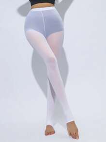 1 Pair Women Elegant Stirrup Tights, Casual Daily Wear