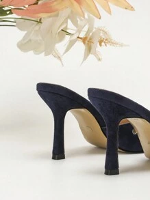 Tacones de punta con lazo de color azul zafiro, tacones altos finos para fiesta con efecto slip-on para mujeres - azul real - Ver 5
