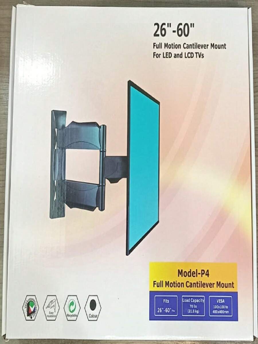 P4 Mobile TV Mount For 10" To 60" Inches Articulated Retractable TVs
