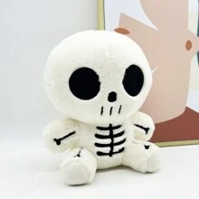 Halloween Cute Ghost Plush Terrifying Skeleton Can Be Given As A Holiday Gift To Friends - Black and White - View 4