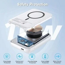 2024 Version Wireless Portable Charger, Mini 5,000MA And Power Bank Compatible With Magnetic Safety Battery Pack PD 20ww/USB-C Data Cable, Suitable For IPhone 16/15/14/13/12/11/10 Series, Universal Android Nfc Magnetic Charging Feature Phone