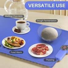 CJC Multi Food Warming Mat,Foldable Food Warming Mat Portable Electric Warming Tray Premium Silicone Nano-Material Food Warmers For Parties, 5s Rapid Heating,9mm Anti-Scald Upgrade,24H Heating By Appointment,With 2M Power Cord & 1 Cleaning Cloth + 2 Heat-Insulated Hand Clips, Cable Upgraded Graphene Full Surface Heating Warming Tray Easy To Clean, Store, And Use For Potlucks, Parties, Outdoor Events And Daily Life Use - US A Type Plug(110-127V) - View 11