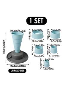 1 Set Foldable Conical Cake Decorating Piping Stand With Multi-Size Support Rings, PP Retractable Baking Tool For DIY Cake Cream Smoothing, Multi-Purpose Baking Tool, Piping Nozzle And Piping Bag Storage Rack, Piping Stand - Multicolor - View 2