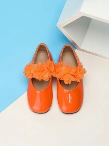 2025 Mode Blumen Dekor Klett flache Schuhe für Mädchen, geeignet für Frühling/Sommer