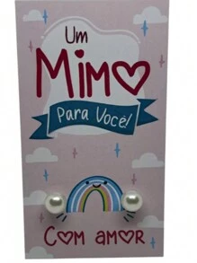 100 Lembrancinhas Tag Mimos Clientes Brindes Brincos 8 Mm