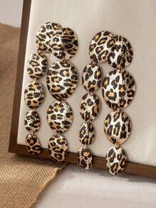 1 par de pendientes grandes y exagerados con estilo de parche agrietado, moda de estilo callejero para mujeres