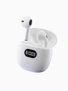 ENC 智能通话降噪耳塞，HIFI 立体声入耳式耳机，带 LED 电量显示、智能佩戴检测、3D 指纹触控、游戏和音乐模式、低延迟、长电池寿命、防水、适用于蓝牙设备，非常适合礼物和节日 - 白色 - 查看 3