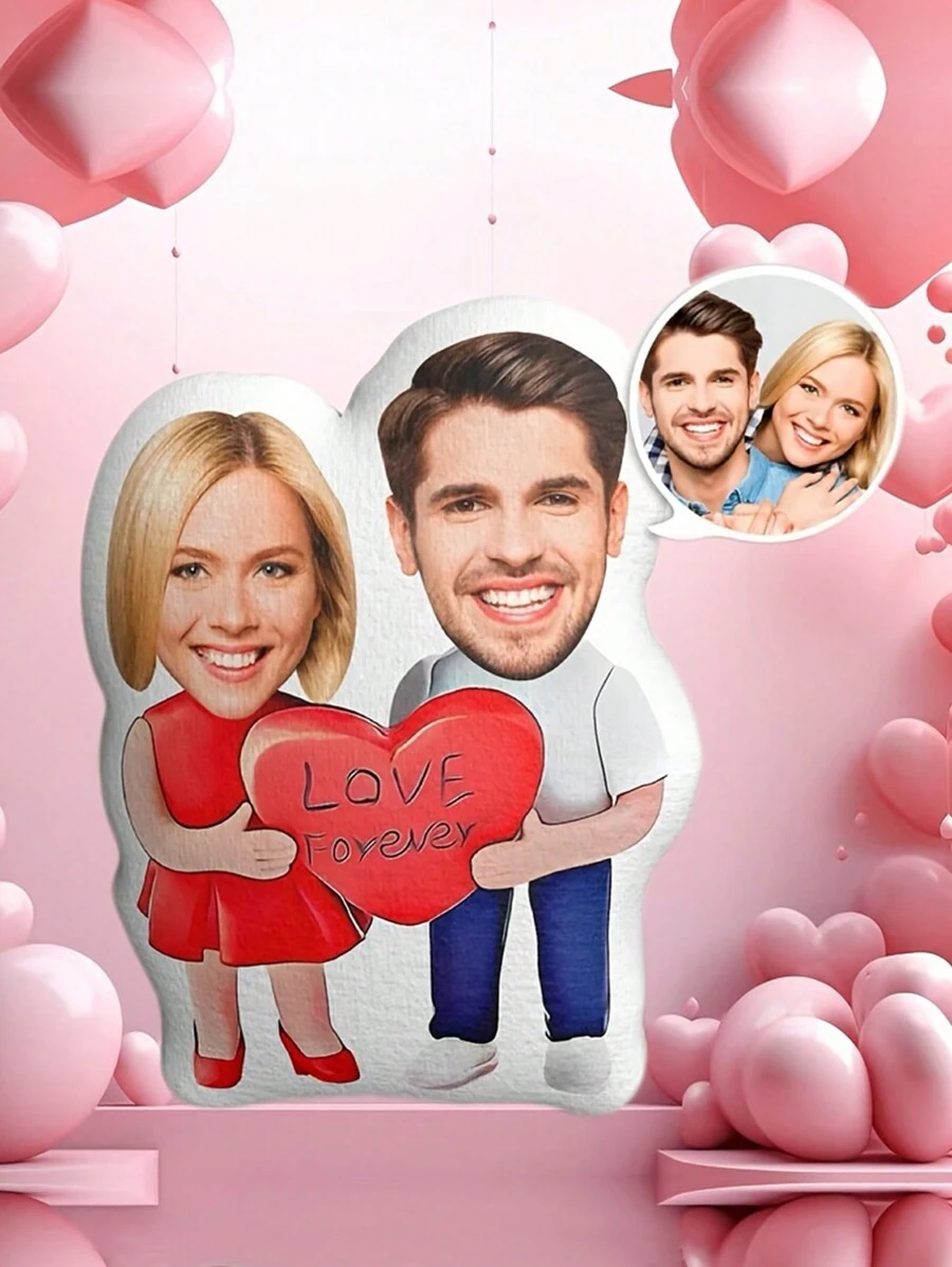 1 件定制情侣照片抱枕，个性化配偶肖像 DIY 柔软毛绒双面印花靠垫，永恒的爱情人节/结婚周年纪念礼物多功能、装饰精美、时尚、时尚、柔软、可爱、现代、可爱、有趣、有趣独特、个性化、定制婴儿玩具、幼儿玩具、学龄前玩具、儿童玩具，适合他/她、家人、朋友、儿童，适合周年纪念、生日、乔迁、沙发/床、卧室/客厅 - 白色 - 查看 1