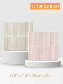 1pc/10pcs Matte Self Adhesive Wall Tiles, 3D Peel And Stick Tile Stickers For Bathroom, 3D Wall Panels Indoor, Kitchen Decor, Modern Wall Decor - Multicolor - View 2