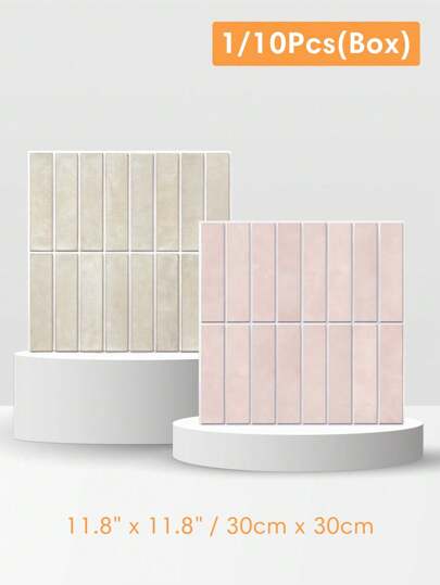 1pc/10pcs Matte Self Adhesive Wall Tiles, 3D Peel And Stick Tile Stickers For Bathroom, 3D Wall Panels Indoor, Kitchen Decor, Modern Wall Decor