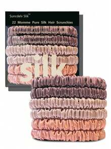 100% Mulberry Silk Hair Tie Hair Care, Mulberry Silk Skinny Hair Ties Elastic, 22 Momme Mulberry Silk Hair Ties Hair Tie Set Women Curly Thin Hair Srevela Ponytail Holders Hair Elastics Hair Rubber Bands Scrunchies Hair Rope, Hair Bobbles Hair Accessories Head Accessories