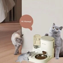 Integrated  Cat Drinking Fountain Food Dispenser Set With Stainless Steel Bowl, Detachable And Washable, 2-In-1 Pet Feeding Station For Indoor Cats, Tianhe Integrated  Pet Drinking Fountain Feeder Set With Stainless Steel Bowl, Detachable Cleaning, 2-In-1 Pet Feeding Station, Suitable For Anywhere