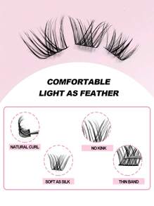 Asiteo 110片精致簇状假睫毛 - 专业工艺打造自然妆效，D型卷翘浓密蓬松 - DIY睫毛嫁接套装，助您打造迷人妆容 - 长度8-16毫米，可定制睫毛簇，适用于单根嫁接和假睫毛嫁接