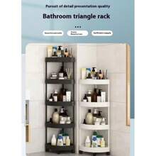 Bathroom Movable Triangle Shelf Organizer, Bathroom Floor Standing Multi-Tier Storage Rack, Kitchen Corner Storage Rack Home Bathroom Decor Bathroom Organizer