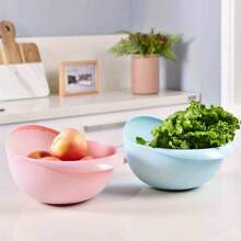 1pc/2pcs Multi-Functional Kitchen Washing Basket Basin - Drain Water, Wash Rice, Perfect For Cleaning Vegetables And Fruits, And More With Convenient Features - Ideal For Various Uses And Users, Kitchen Accessories