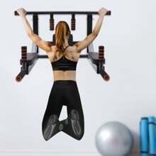 OUKANING Multifunktionale an der Wand montierte Pull Up Chin Up Bar Dip Station Power Rack Schwarz - Schwarz - Übersicht 1