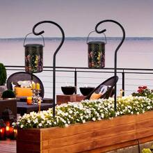 8 Pack 32-Inch Heavy-Duty Black Metal Shepherd's Hook Plant Hanger - Ideal For Hanging Solar Lanterns, Flower Baskets, Jars, Christmas Lights, And Wedding Decor - Durable, Rust-Resistant, And Easy To Install - 8件 - 查看 5