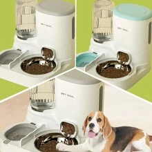 Integrated  Cat Drinking Fountain Food Dispenser Set With Stainless Steel Bowl, Detachable And Washable, 2-In-1 Pet Feeding Station For Indoor Cats, Tianhe Integrated  Pet Drinking Fountain Feeder Set With Stainless Steel Bowl, Detachable Cleaning, 2-In-1 Pet Feeding Station, Suitable For Anywhere