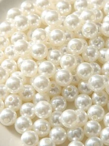 20-1000 件/2000 件米色珍珠珠，用于工艺品制作，各种尺寸 3/4/6/8/10/12/14 毫米带孔仿珍珠珠，用于制作珠宝、手链、项链、头发、装饰、花瓶填充物 DIY 装饰套件
