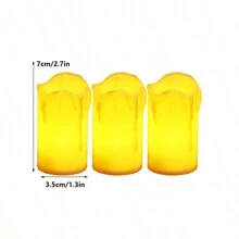 1/3 chiếc nến giả không lửa chạy bằng pin, hiệu ứng sáp tan chảy chân thực, thích hợp trang trí cho đám cưới, sinh nhật, tiệc trong nhà, ngày Valentine, cầu hôn (đã bao gồm pin) - ánh sáng ấm áp - Xem 12