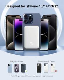 2024 Version Wireless Portable Charger, Mini 5,000MA And Power Bank Compatible With Magnetic Safety Battery Pack PD 20ww/USB-C Data Cable, Suitable For IPhone 16/15/14/13/12/11/10 Series, Universal Android Nfc Magnetic Charging Feature Phone