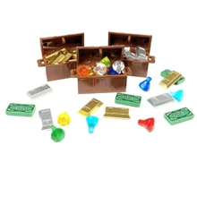 Set de construcción de joyas con lingotes de oro, billetes falsos de dólar y moneda, regalo perfecto para aficionados como vacaciones.