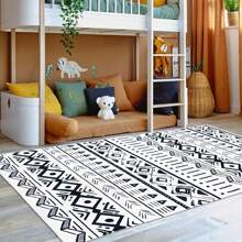 Large Geometric Moroccan Carpet Living Room Bedroom Rugs Machine Washable With Non-Slip Backing Area Rug For Nursery Dining Room Home Office - Beige - View 2