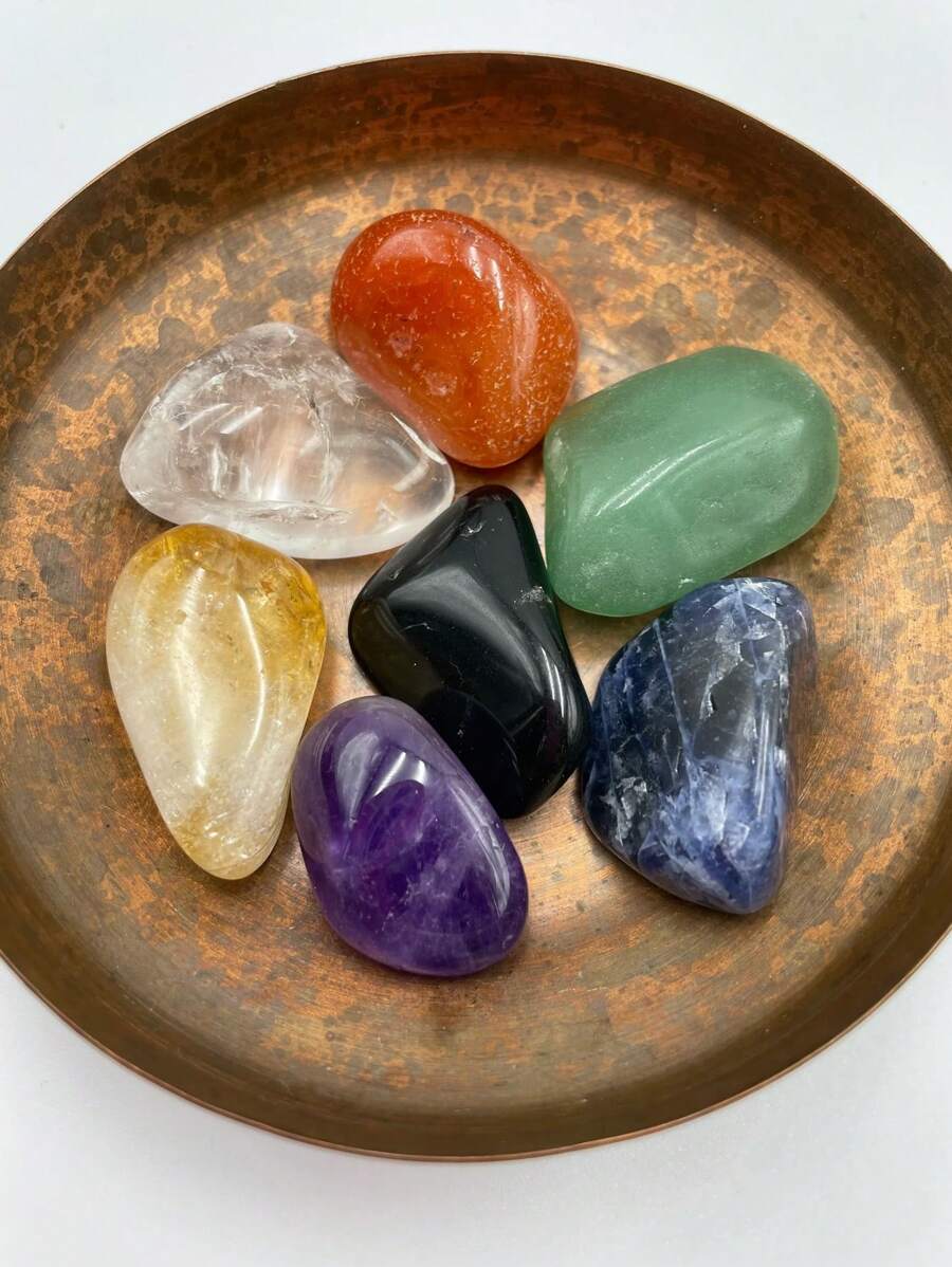 Chakra Stones Kit 7 Natural Tumbled Stones - piedras de 3cm - Ver 1