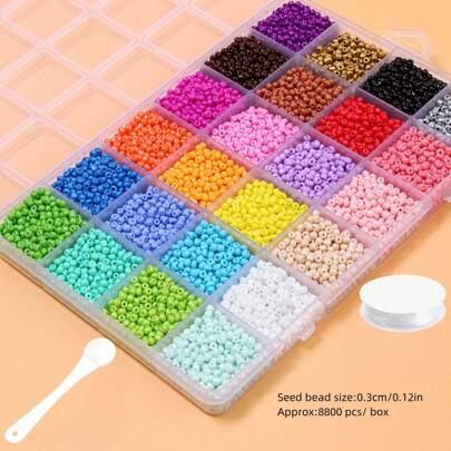 خرز زجاجي ملون 24 لون ، خرز وجه ابتسامة من الاكريليك وخرز الحرف المستخدمة كمواد للمجوهرات لصنع الأساور والقلائد