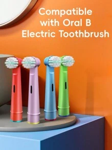 兼容 OralB 电动牙刷替换牙刷刷头，专业牙刷头替换装，适用于 OralB Pro、D、Genius 和 Smart 系列电动牙刷 1000 100 1500 500 7500 8000 3000 7000 300 6000 2000