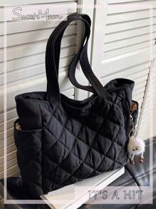 Leisure Large Capacity Down Padded Jacket Bag Fashion Shoulder Bag Portable Oblique Ku Tote Bags, Commuter School, Sports, Traveling, Hiking, Sports, Travel