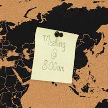 RIMEMO Cork Board World Map With Push Pins And Screws, Bulletin Board With World Map - Cork - View 6