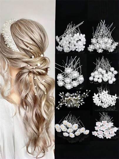 U-Shaped Pearl Hair Clip Set, Hair Accessories Suitable For Dresses And Outdoor Styling