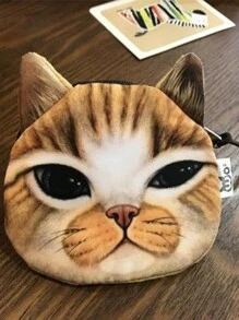 Women's Wild Cat Series Coin Purse Wallet Cat Face Coin Purse Cute Dog Zipper Plush Wallet Small Coin Pouch Cosmetic Bag For Women Gift Bag Tote Bag For Women Cat Animal Pattern Purse Mini Small Purse Fashion Wallet Card Holder Purse For Daughter Birthday - Multicolor - View 9