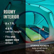Coleman Skydome Tent With Full-Fly Weather Vestibule, 4/6 Person Weatherproof Tent Sets Up In 5 Mins, Rainfly & Carry Bag Included, 20% More Headroom Than Traditional Tents - Black - View 2