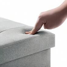 1pc Foldable Storage Stool Ottoman Seat Storage Box Toy Storage Box Foot Stool Home Stool, Multifunctional Storage Stool For Living Room, Bedroom, Two Size - Grey - View 6