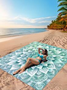 1 Stück leichte wasserdichte und sandabweisende Stranddecke, Outdoor Picknick Matte mit digitalem Schildkröten-Motiv, geeignet für Camping, Picknicks und Strände