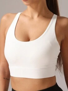 1pc Women's Stretchy Sports Yoga Bra, Suitable For Exercise And Outdoor Activities