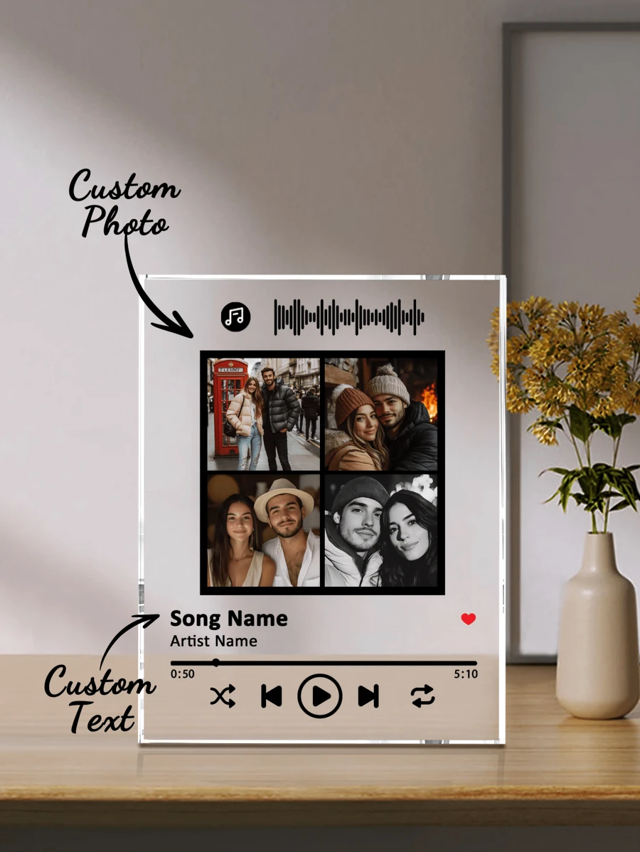 1 pièce Plaque personnalisée Spotify, plaque d'image de couple personnalisée, cadre photo personnalisé, plaque de musique de chanson de couple personnalisée, cadre photo décoratif personnalisé pour la maison, plaque de couverture d'album, cadeaux uniques pour les femmes, cadeaux romantiques d'art musical, cadeau d'anniversaire, cadeau de la Saint-Valentin, cadeau d'anniversaire, cadeau de mariage, cadeau de fête des mères, cadeau de fête des pères, cadeau pour la meilleure amie, meilleur cadeau pour maman/papa, cadeau pour elle/lui, meilleur cadeau pour le petit ami, Saint-Valentin, décoration de Saint-Valentin Haute qualité, personnalisé, unique Cadeaux idéaux pour elle petit ami, petite amie pour les anniversaires, pour la Saint-Valentin, pour la fête des mères, pour les anniversaires, pour la fête des enfants, pour la fête des pères, pour la remise des diplômes, pour les mariages, pour le pendaison de crémaillère Salon, maison